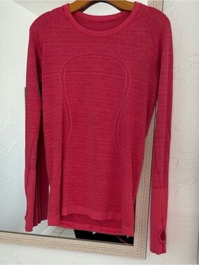 Lululemon Athletica Vibrant Red Crew Neck Swiftly Long Sleeve